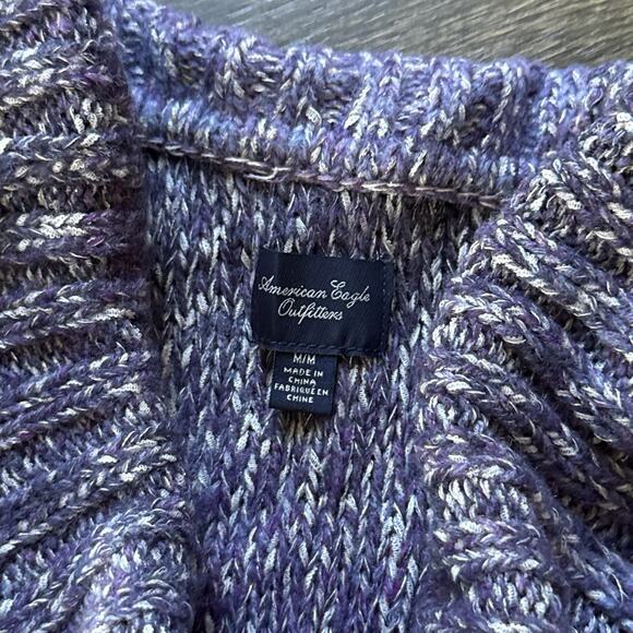 American Eagle Outfitters Purple Marled Off Shoulder Sweater Women’s M Y2K - Picture 3 of 4